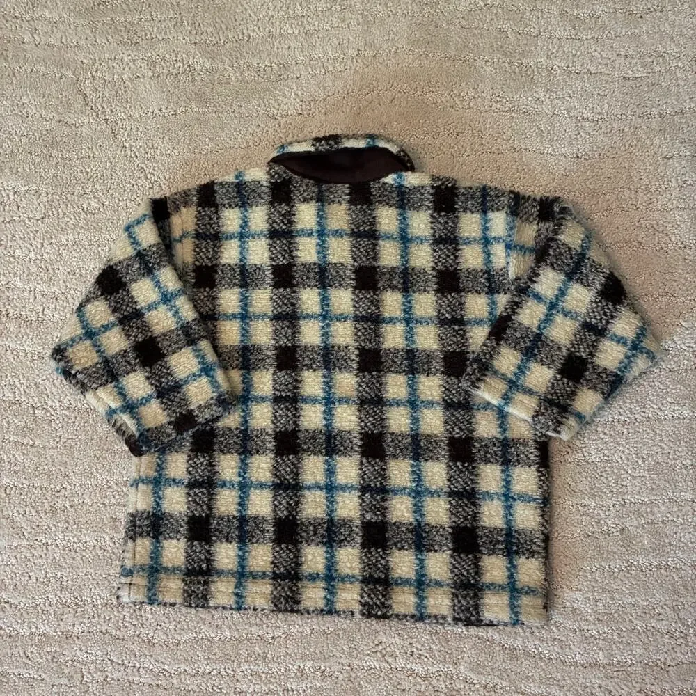 Vintage 90s Granolacore Baby 2T-3T Wool Blend Outerwear Quarter Zip Jacket